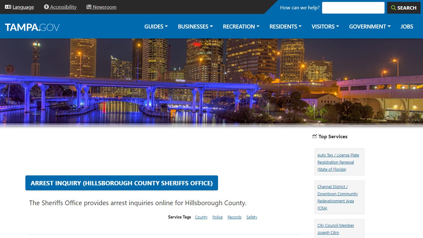 Arrest Inquiry (Hillsborough County Sheriffs Office)